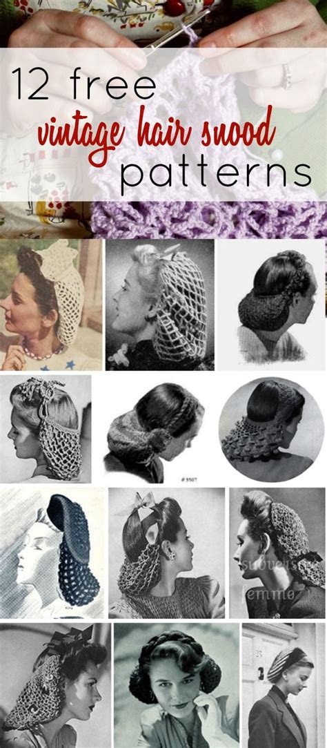 12 Free Vintage Snood Knitting And Crochet Patterns Va Voom Vintage