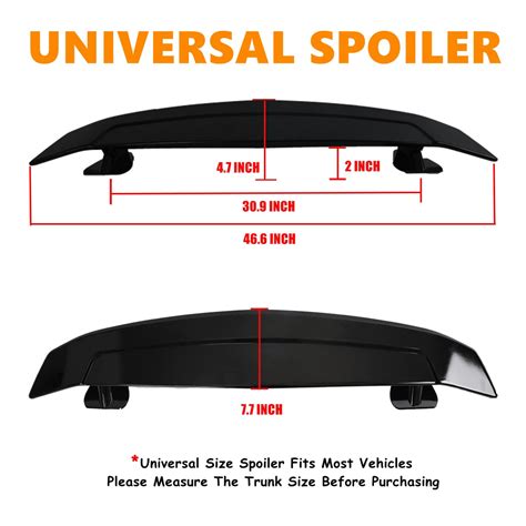 46inch Rear Trunk Spoiler Wing Universal For Cars Gt Style Abs Adjusta