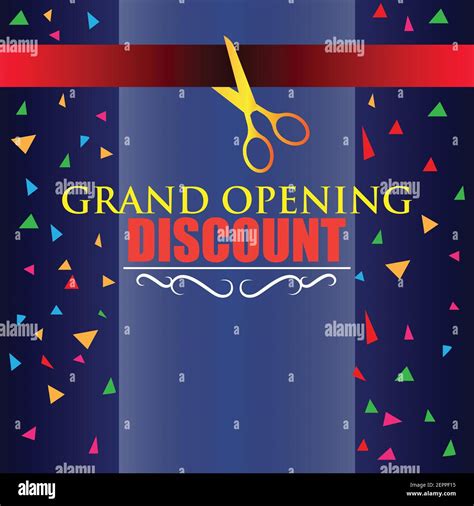 Grand Opening Discount Poster Vector Illustration Stock Vector Image