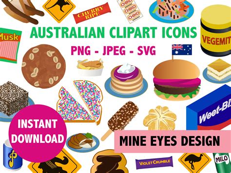 Australian Food Clipart Aussie Snack Food And Beverage Clip Etsy