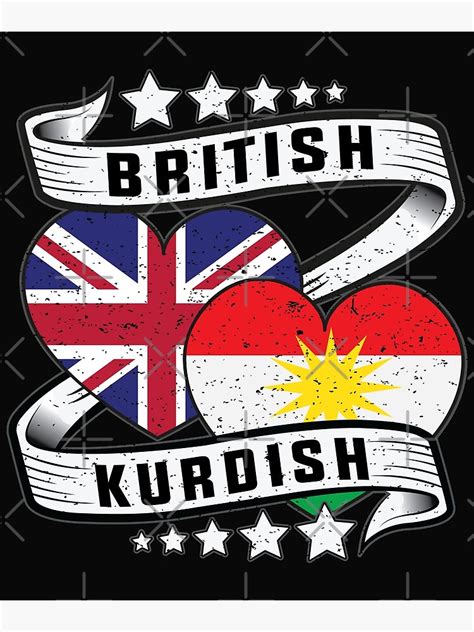 British And Kurdish Shirt Half British And Half Kurdish Flag Poster