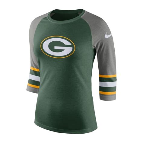 Nike Nfl Green Bay Packers Women S Stripe Sleeve Raglan Tri T Shirt Nfl From Usa Sports Uk