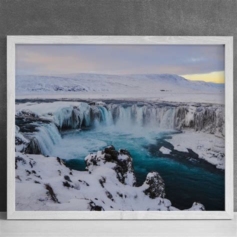 Godafoss Iceland Photography Print Modern Wall Art Waterfall Etsy