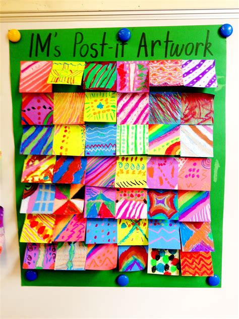 Collaborative Post It Art Early Finishers Group Art Projects