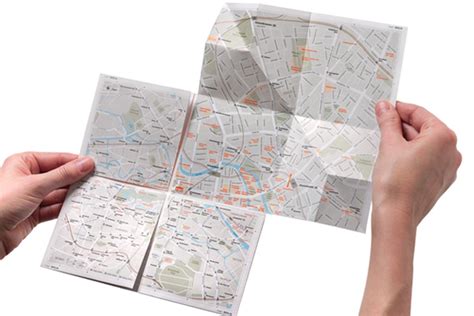 Paper Map Zooms In As You Unfold It