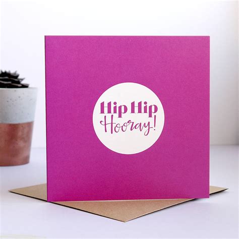 Hip Hip Hooray Congratulations Card By Intwine Design