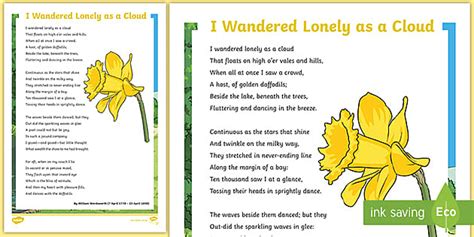 Daffodils Poem Wordsworth Nz Primary English Poetry