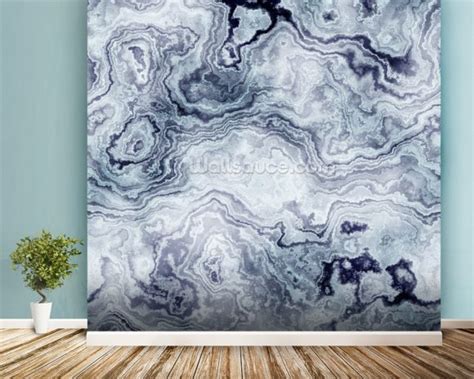 Blue Swirl Marble Wall Mural Wallpaper Wall Mural Wallsauce