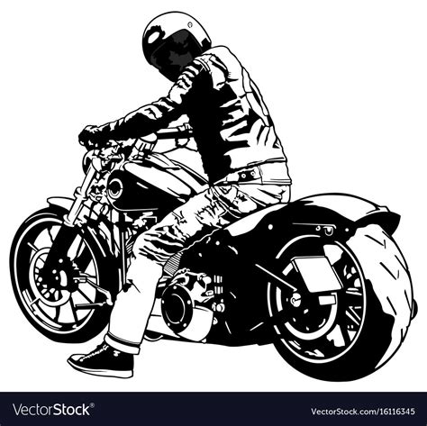 Harley Davidson And Rider Royalty Free Vector Image