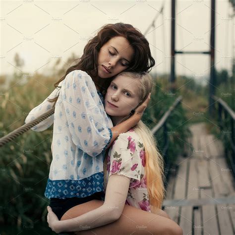 Lesbian Couple Together Outdoors Concept ~ People Photos