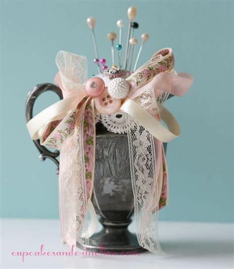 Make This Vintage Shabby Chic Pin Cushion In Minutes Pin Cushions