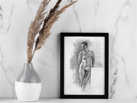 A4 Original Female Body Sketch Nuded Women Drawing Etsy