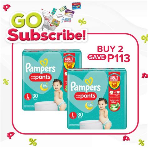 Buy Gosubscribe Buy 2 Pampers Baby Dry Pants Large 30s Save P113