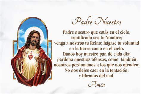 The Our Father Spanish Prayer Pillowcase Sagrado Corazón Pillowcase