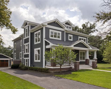 The paint scheme of your house's exterior will involve three main colors: Red Brick And Grey Siding | Houzz