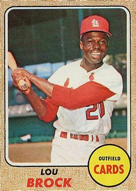 The lou brock rookie card is one of the best from the 1960's. 1968 Topps Lou Brock #520 Baseball Card Value Price Guide