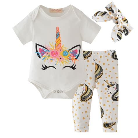Summer New Baby Girl Clothing Sets Baby Girl Clothes Cotton Unicorn