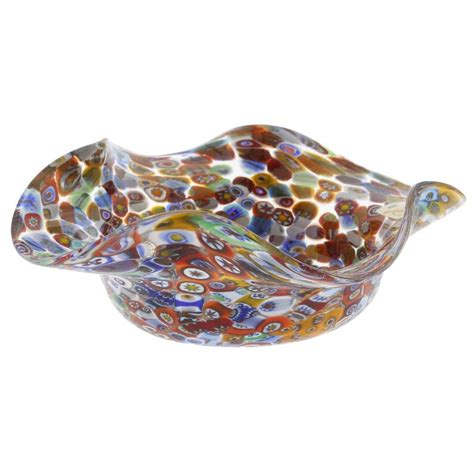 Glassofvenice Murano Glass Millefiori Fazzoletto Bowl Etsy