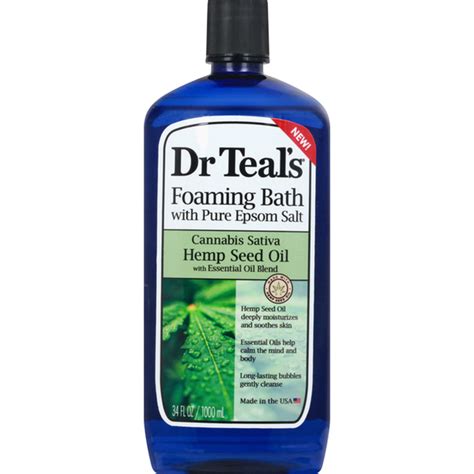 Dr Teals Foaming Bath With Pure Epsom Salt Hemp Seed Oil 34 Oz Instacart