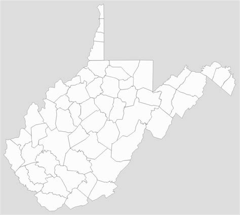 Blank West Virginia County Map West Virginia Counties Map Of West