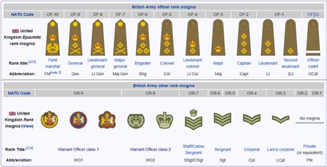 British Army Military Hierarchy Telegraph