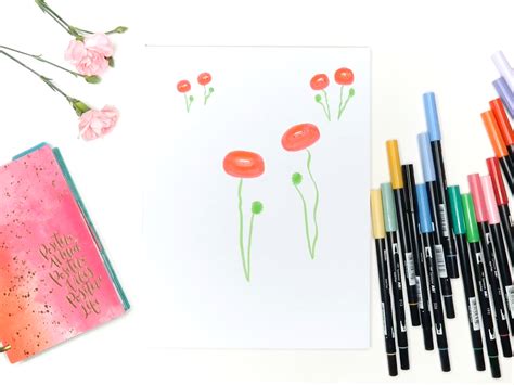 6 Easy Flowers To Draw With Tombow Markers — Brown Paper Bunny Studio