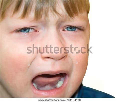 Little Boy Crying Hurt Tears Stream Stock Photo Edit Now 731134570