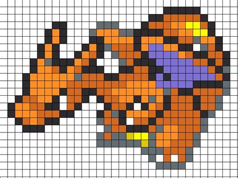 Charizard Sprite Perler Bead Pattern Pixel Art Pokemon Pixel Art