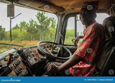 Elderly Black African Driver Driving Old Truck Editorial Photography