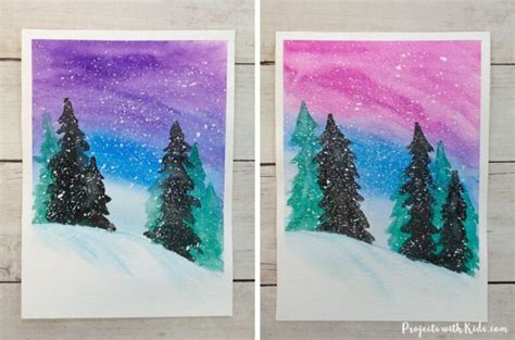 Simple Winter Watercolor Art Project For Kids Projects With Kids