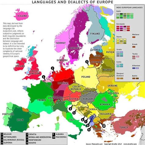 Languages And Dialects In Europe Europe Map Map Europe Language