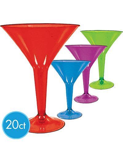 Jewel Tone Plastic Martini Glasses 20ct 8oz Party City Party Glass Martini Glasses Martini