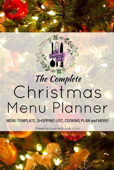 The Complete Christmas Menu Planner Christmas Menu Menu Planners