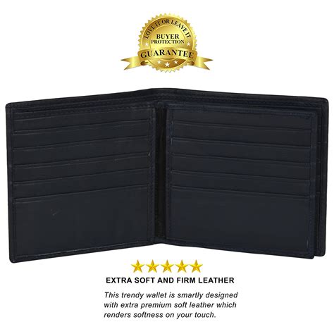 Leatherboss Genuine Leather Men Hipster Wide Middle Flap Wallet