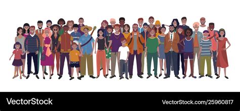 Large Group People Royalty Free Vector Image Vectorstock