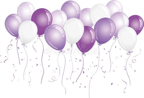 Purple And White Balloons Stock Vector Illustration Of Birthday 17873338