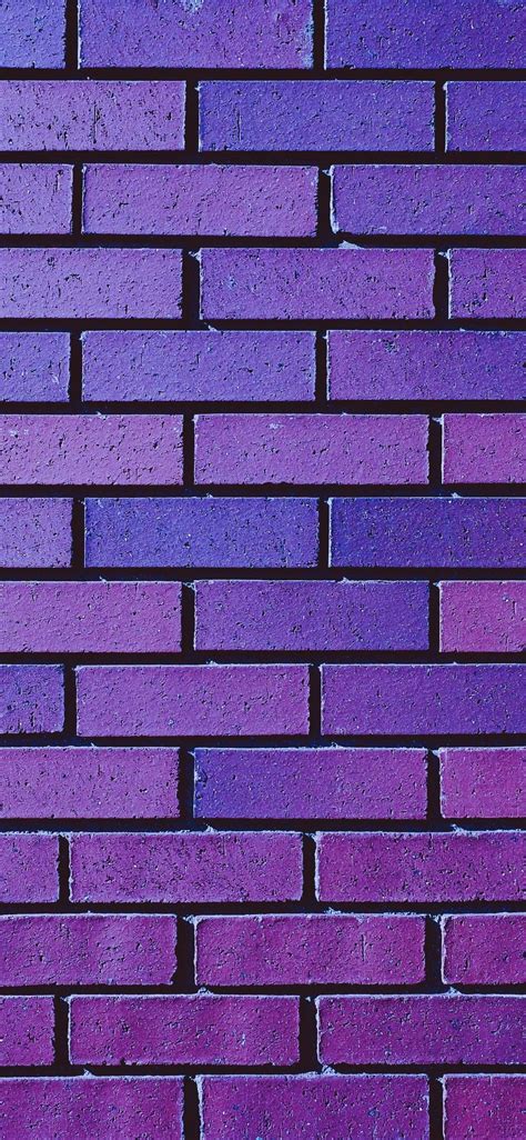 1125x2436 Violet Wall Bricks Pattern Wallpaper Brick Pattern