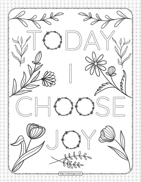 Choose Joy Coloring Pages Printable Coloring Pages
