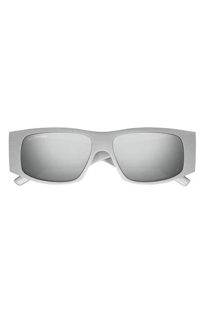 balenciaga unisex injection navigator sunglasses in silver modesens