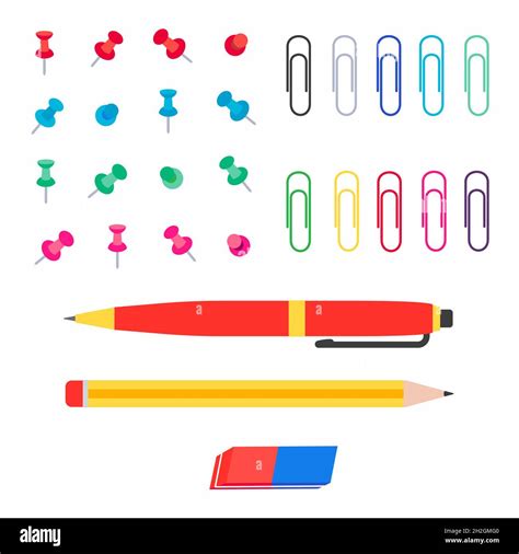 Pins De Papel Multicolores De Oficina Clips De Papel Lápiz Lápiz Y