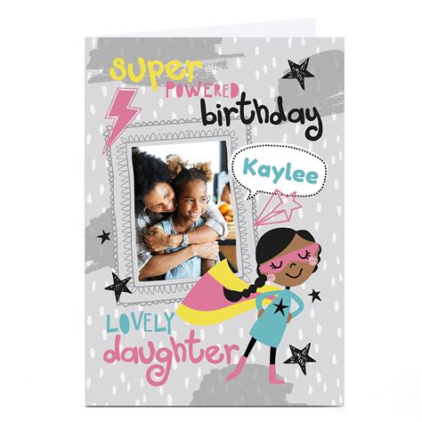 Buy Photo Bev Hopwood Birthday Card Super Powered Lovely Daughter For