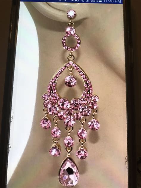 Pink Crystal Chandelier Earrings By Beaqueenbee On Etsy Pageant