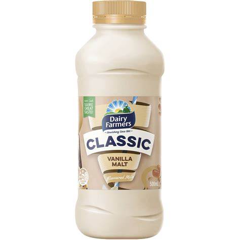 Dairy Farmers Classic Vanilla Malt Flavoured Milk 500ml Woolworths