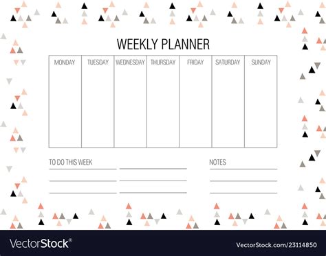 Weekly planner template Royalty Free Vector Image
