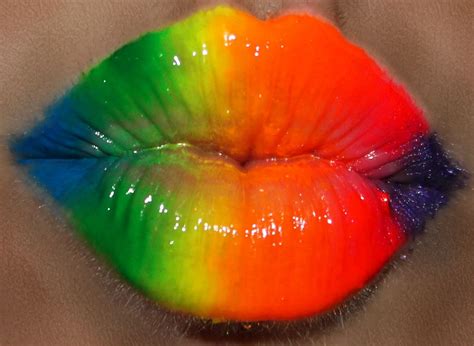 Bright Neon Rainbow Lips Glam Express Makeup In 2019 Rainbow Lips