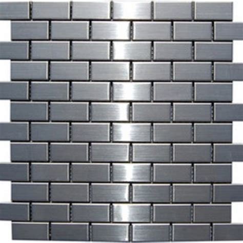 1x2 Stainless Steel Brick Pattern Metal Mosaic Tile
