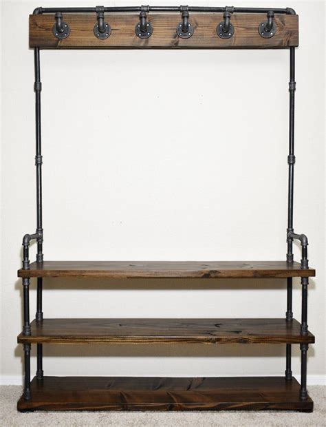 Industrial Style Entryway Bench with Coat Rack and Shoe ... Shop our collection of storage furniture like benches, coat racks, and entryway tables to keep your mudroom looking neat and organized.