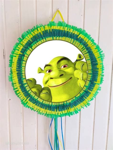 Piñata Shrek Birthday Party Supplies Pull String Etsy