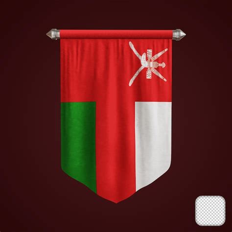 Premium Psd Pennant Oman Flag 3d Illustration