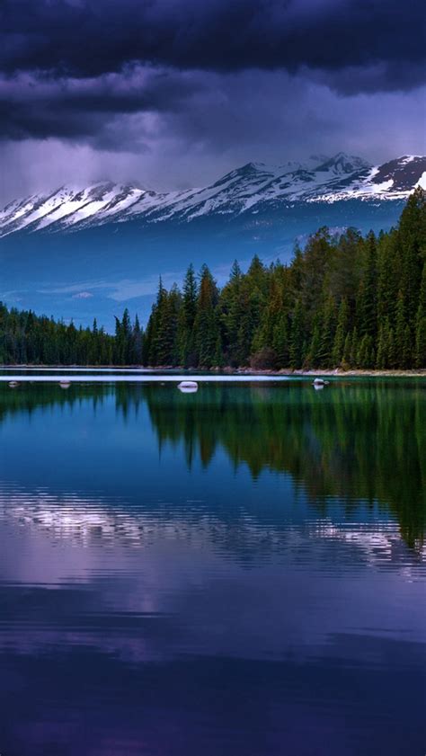 Alberta Canada Valley Of Five Lakes Lake Mountains Reflection Iphone